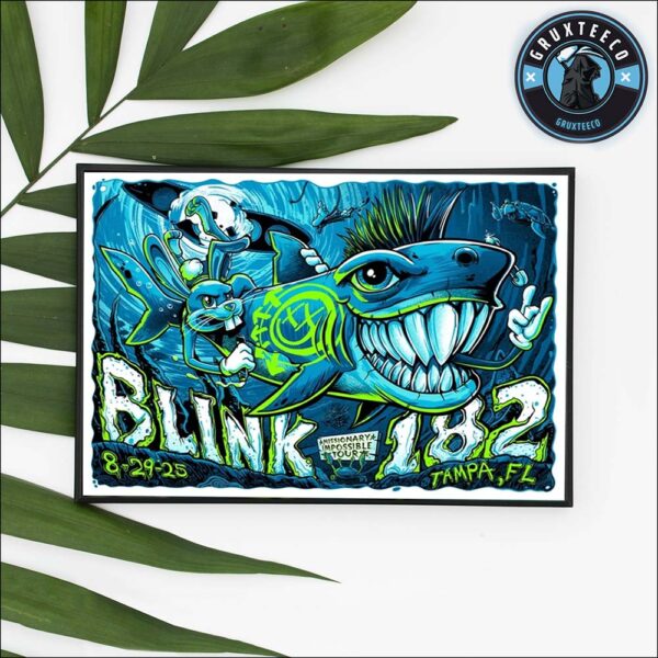 Blink 182 Missionary Impossible Tour For Tampa Florida On August 29 2025 Home Decor Poster Canvas