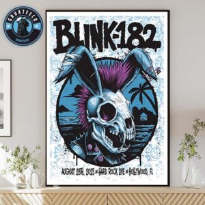 Blink182 Missionary Impossible Tour At Hard Rock Live In Hollywood FL On August 28 2025 Home Decor Poster Canvas