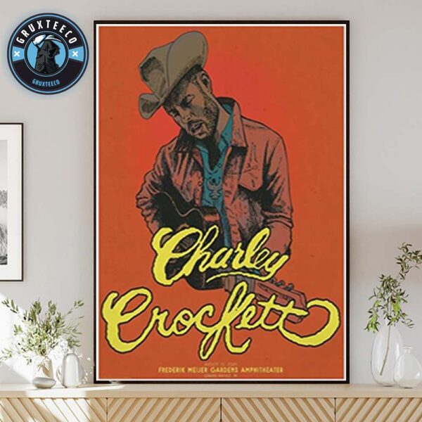 Charley Crockett Live Show Music At Frederik Meijer Gardens Amphitheate In Grand Rapids Michigan On August 25 2025 Home Decor Poster Canvas