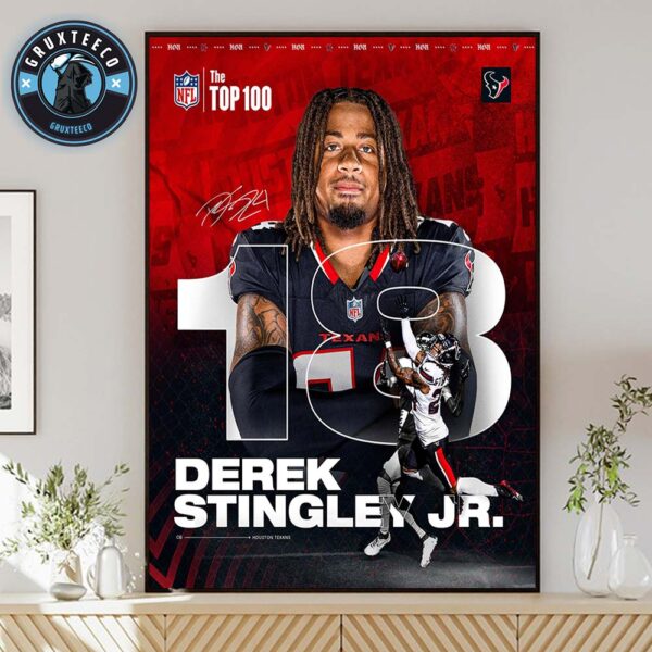 Derek Stingley Jr At Position Cornerback In Houston Texans On The Top 100 NFL 2025 Home Decor Poster Canvas