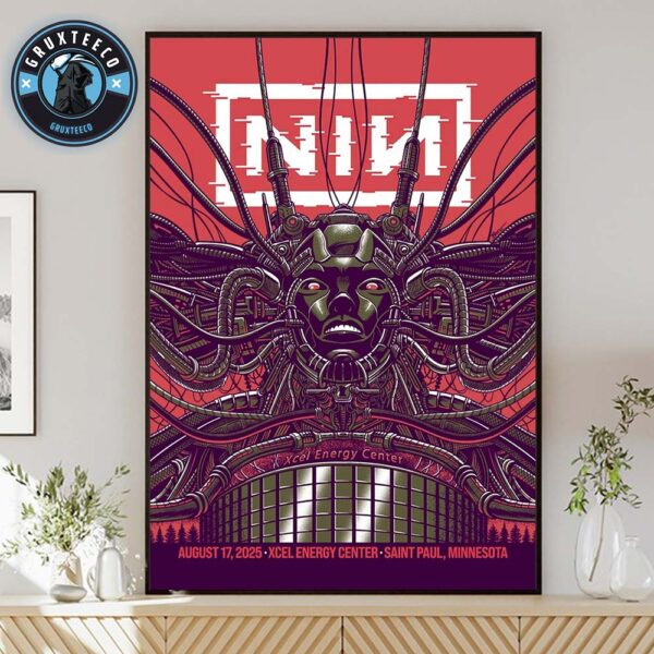 Nine Inch Nails At Xcel Energy Center In Saint Paul Minnessota  On August 17 2025 Home Decor Poster Canvas
