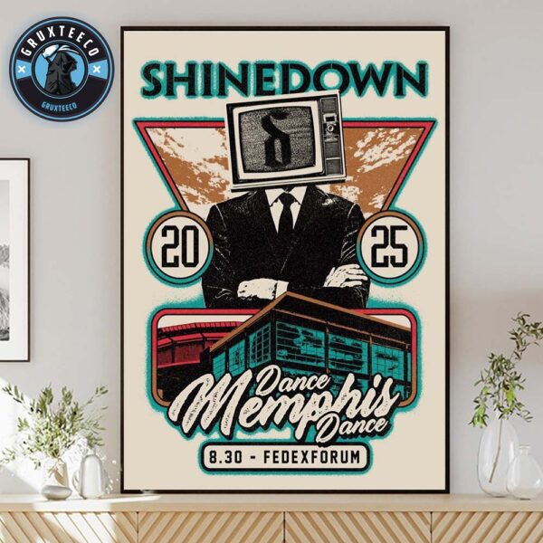 Shinedown Dance Memphis Dance Tour At FedExForum In Memphis Tennessee On August 30 2025 Home Decor Poster Canvas