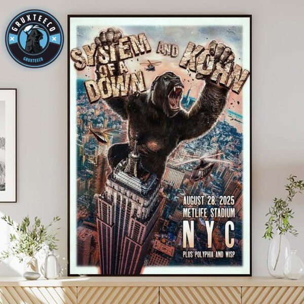 System Of a Down And Korn With Plus Polyphia And Wisp At MetLife Stadium East Rutherford In New Jersey United States On August 28 2025 Home Decor Poster Canvas
