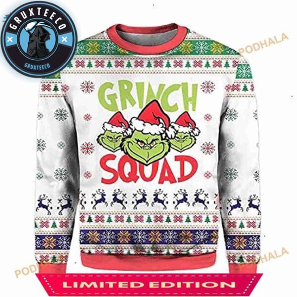 3D Grinch Squad Ugly Christmas Sweater For Men And Women