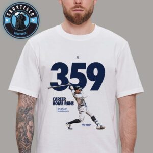Aaron Judge Hits Home Run Number 359 MLB 2025 Unisex T-Shirt