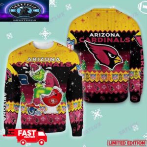 Arizona Cardinals Grinch Toilet 3D For Fans 2025 Holiday Ugly Christmas Sweater