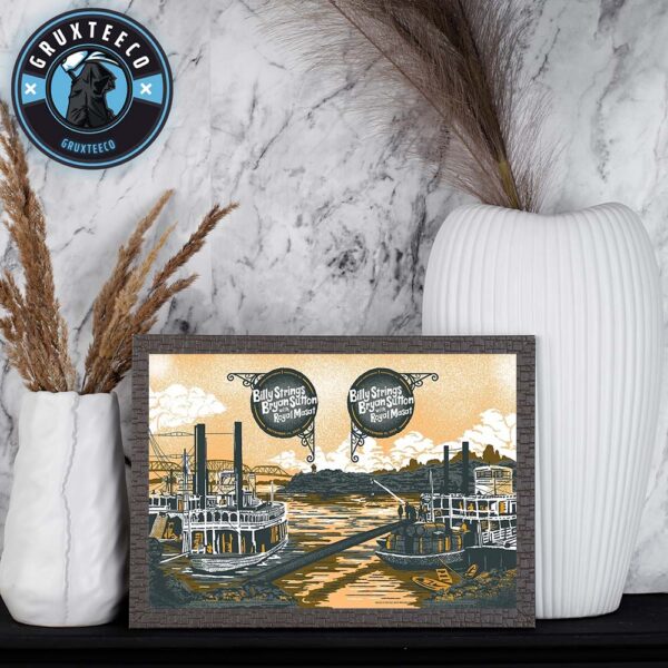 Billy Strings And Bryan Sutton With Royal Masat Art By Travis Bone At Ryman Auditorium In Nashville TN On September 14 2025 Home Decor Poster Canvas