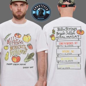 Billy Strings With Bryan Sutton And Royal Masat For Live Show Music On September 2025 Farm Fresh Style By Hailey Miller Beiden Unisex T-Shirt