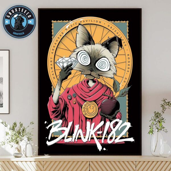 Blink 182 At Walmart Arkansas Music Pavilion In Rogers AR On September 24 2025 Home Decor Poster Canvas
