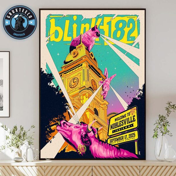 Blink 182 Live Show Music At Ruoff Music Center In Noblesville Indiana On September 17 2025 Home Decor Poster Canvas