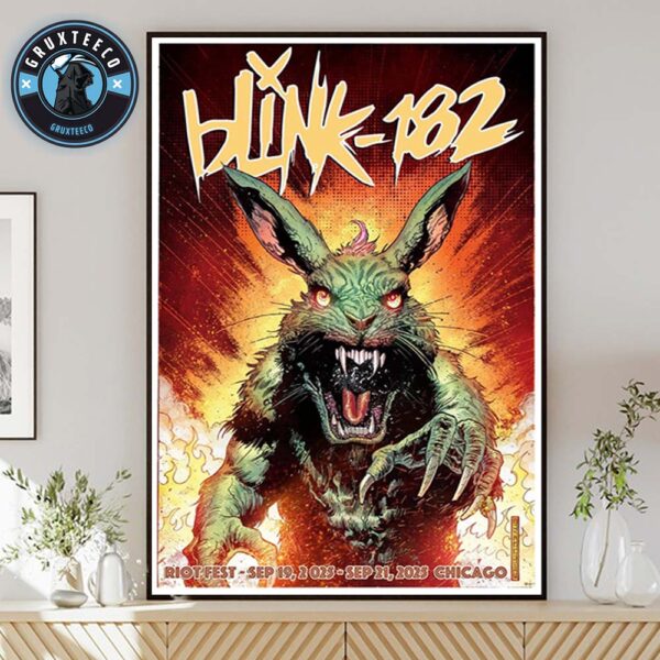 Blink 182 Live Show Music For Riot Fest Chicago On September 19 And 21 2025 Home Decor Poster Canvas