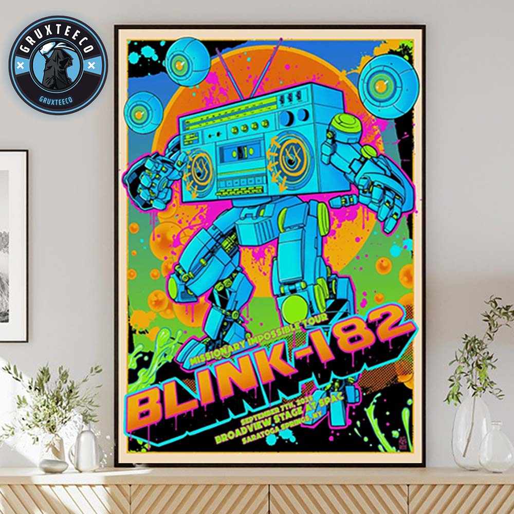 Blink 182 Missionary Imposible Tour For Broadview Stage At Spac In Saratoga Springs NY On September 07 2025 Home Decor Poster Canvas