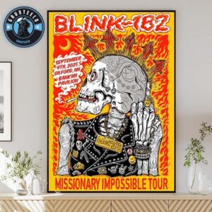 Blink 182 Missionary Impossible Tour At BankNH Pavilion In Gilford New Hampshire On September 09 2025 Home Decor Poster Canvas
