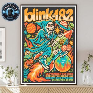 Blink 182 Missionary Impossible Tour At Charleston In South Carolina USA On September 01 2025 Home Decor Poster Canvas