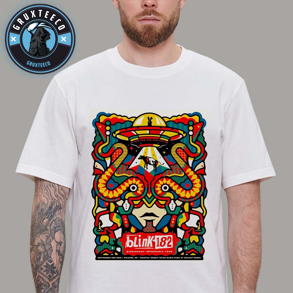 Blink 182 Missionary Impossible Tour At Raleigh In North Carolina USA On September 3 2025 Unisex T-Shirt