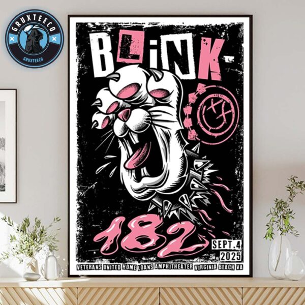 Blink 182 Missionary Impossible Tour At Veterans United Home Loans Amphitheater In Virginia Beach VA On September 04 2025  Home Decor Poster Canvas