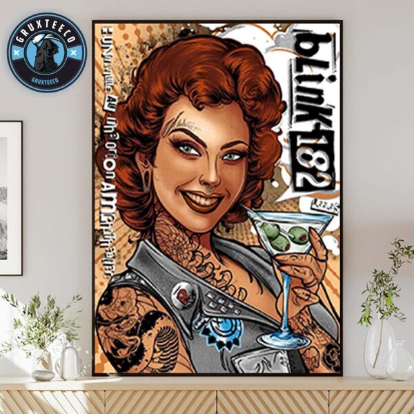 Blink 182 At The Orion Amphitheater In  Huntsville AL On September 22 2025 Home Decor Poster Canvas