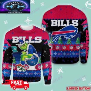 Buffalo Bills Grinch Toilet 3D Holiday 2025 For Fans Ugly Christmas Sweater