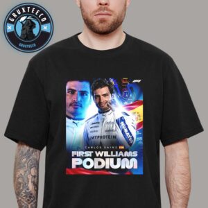 Carlos Sainz At F1 First Williams Podium In Singapore Grand Prix On September 22 2025 Unisex T-Shirt