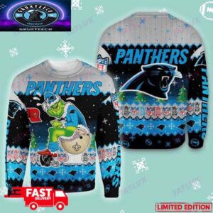 Carolina Panthers Grinch Toilet 3D Holiday 2025 Gift For Fans Ugly Christmas Sweater