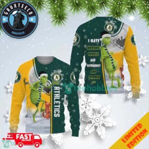 Christmas 2025 Oakland Athletics Grinch I Hate Morning People Ugly Christmas Sweater For Men And Women