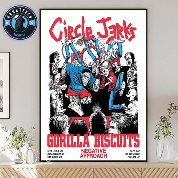 Circle Jerks With Gorilla Biscuits And Negative Approach At Observatory North Park In San Diego CA On September 04 2025  Home Decor Poster Canvas