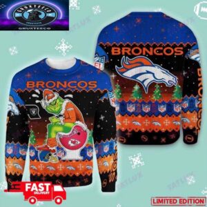 Denver Broncos Grinch Toilet 3D Holiday 2025 For Men And Women Ugly Christmas Sweater