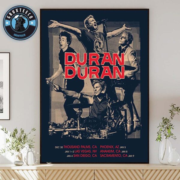 Duran Duran Tour Sechdule January 2026 Home Decor Poster Canvas