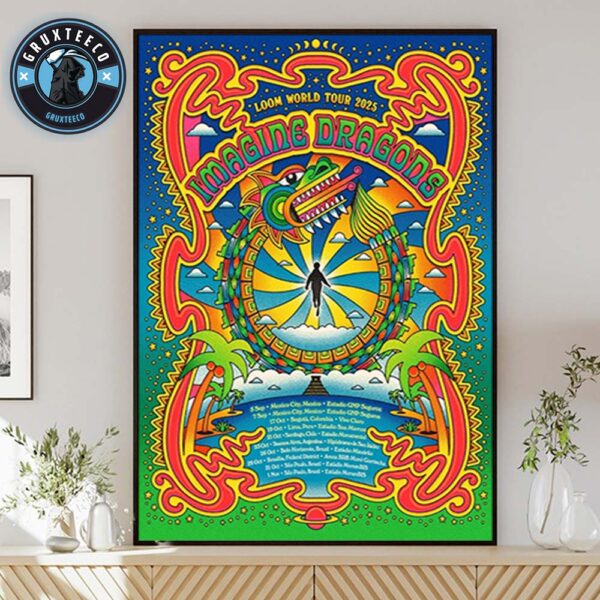 Imagine Dragons Loom World Tour Date 2025 And 2026 Home Decor Poster Canvas
