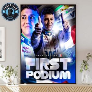 Isack Hadjar Takes First Podium In F2 2025 Home Decor Poster Canvas