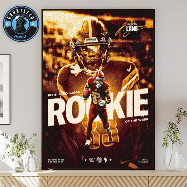 Jaylin Lane Of Washington Commanders For Rookie Of The Week On NFL 2025 Home Decor Poster Canvas