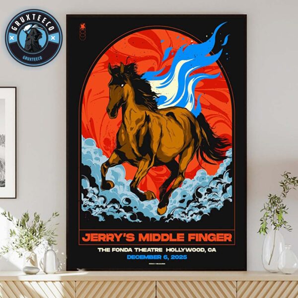 Jerrys Middle Finger Live Concert At The Fonda Theatre In Hollywood CA On December 6 2025 Home Decor Poster Canvas