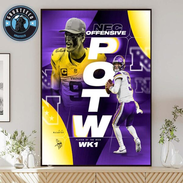 Jonathan James McCarthy Of Minnesota Vikings Is Your NFC Offensive Player Of The Week In NFL Regular Season 2025 Home Decor Poster Canvas