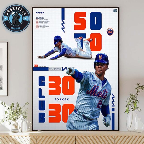 Juan Soto Is 30HR 30SB Season Will Be Remembered Forever In MLB 2025 Home Decor Poster Canvas