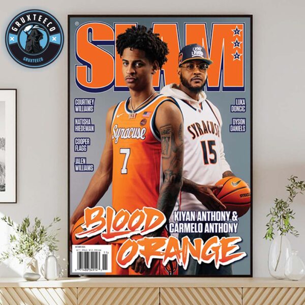 Kiyan Anthony And Carmelo Anthony For Slam 258 Blood Orange Magazine  On September 08 2025 NBA Home Decor Poster Canvas