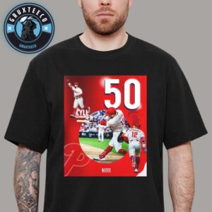 Kyle Schwarber Reaches 50 Home Runs MLB 2025 Unisex T-Shirt