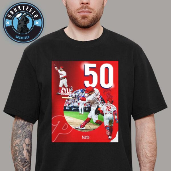 Kyle Schwarber Reaches 50 Home Runs MLB 2025 Unisex T-Shirt