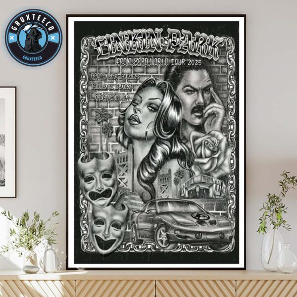 Linkin Park From Zero World Tour At Golden 1 Center In Sacramento CA On September 17 2025 Home Decor Poster Canvas