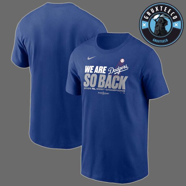 Los Angeles Dodgers Nike Royal For NL West Division Champions MLB 2025 Unisex T-Shirt