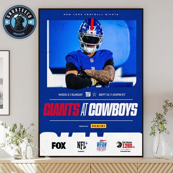 Matchup New York Giants VS Dallas Cowboys For NFL Regular Season In Arlington Texas On September 14 2025 Home Decor Poster Canvas