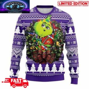 NFL Minnesota Vikings Grinch Hug 3D Christmas Ugly Sweater For Men And Women