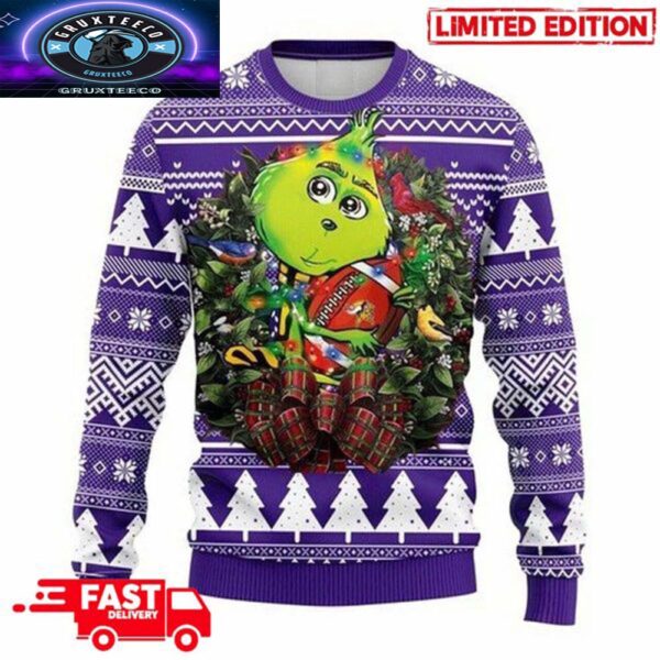 NFL Minnesota Vikings Grinch Hug 3D Christmas Ugly Sweater For Men And Women