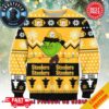 NFL Philadelphia Eagles x The Grinch Santa Hat Snowflakes Pattern Ugly Sweater