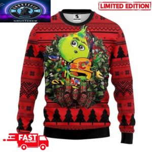 NHL Calgary Flames Grinch Hug 3D Christmas 2025 Gift Xmas Ugly Sweater
