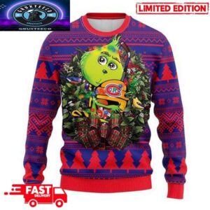 NHL Montreal Canadiens Grinch Hug Christmas Gift 3D Ugly Sweater