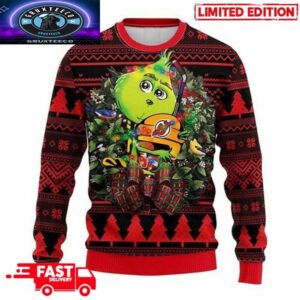 NHL New Jersey Devils Grinch Hug 3D For Men And Women Holiday 2025 Ugly Sweater