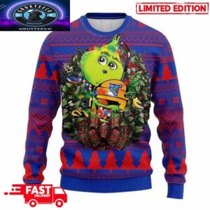 NHL New York Rangers Grinch x Christmas Hug 3D Gift Holiday 2025 Ugly Sweater