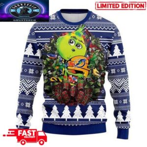 NHL Tampa Bay Lightning Grinch Hug 3D Christmas 2025 Ugly Sweater
