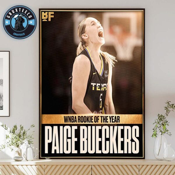 Paige Bueckers Shines As Dallas Wings Star Wins 2025 KIA Rookie of the Year Home Decor Poster Canvas