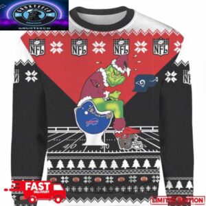 Personalized Grinch Arizona Cardinal Sitting On Buffalo Bills Toilet Christmas 2025 Gift 3D Ugly Sweater
